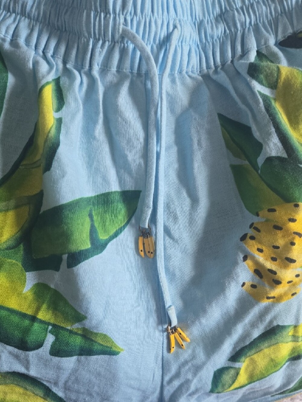 FARM Rio Light Blue Tropical-Print Drawstring Athletic Shorts - Picture 7 of 11